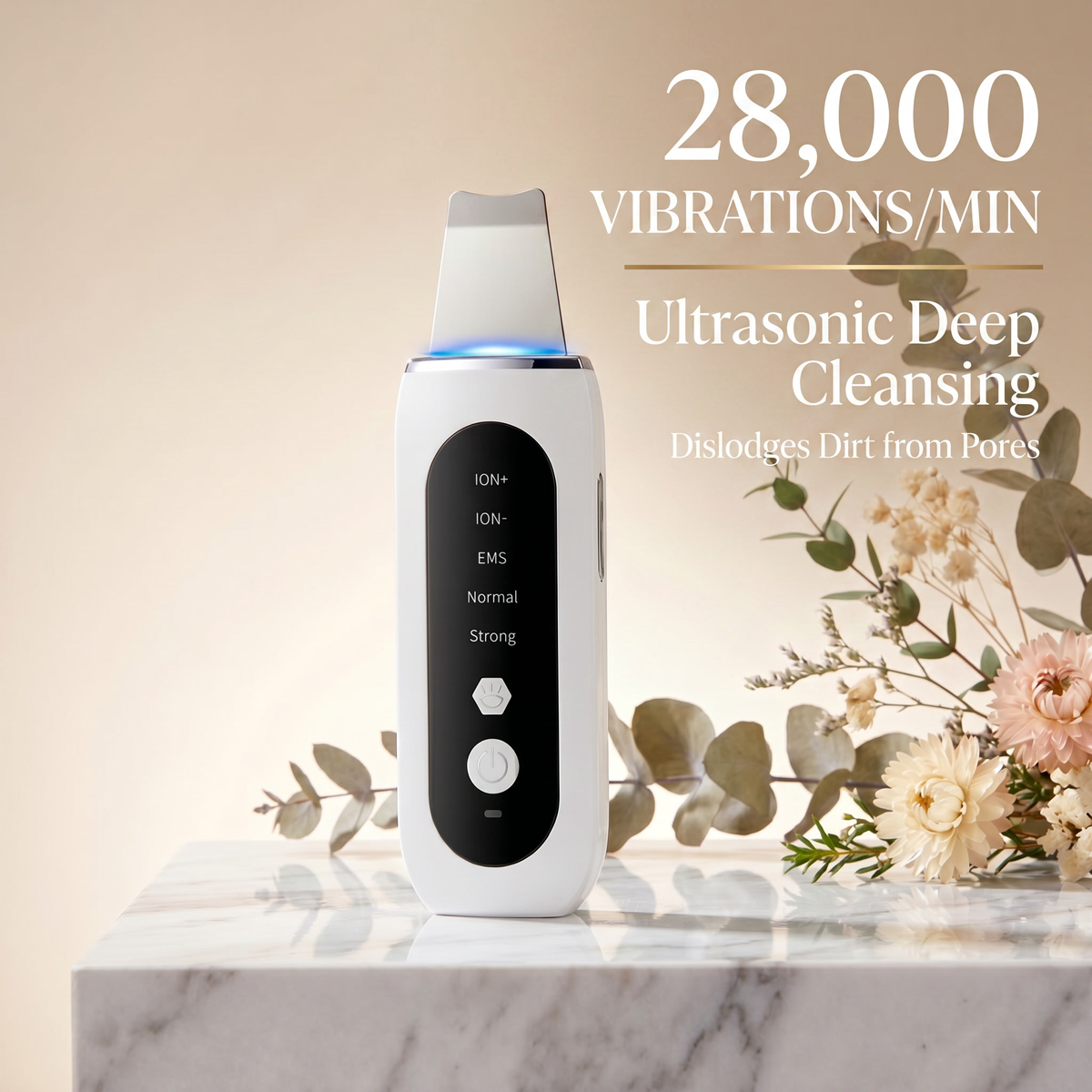 28000 Vibrations/Min - Ultrasonic Deep Cleansing