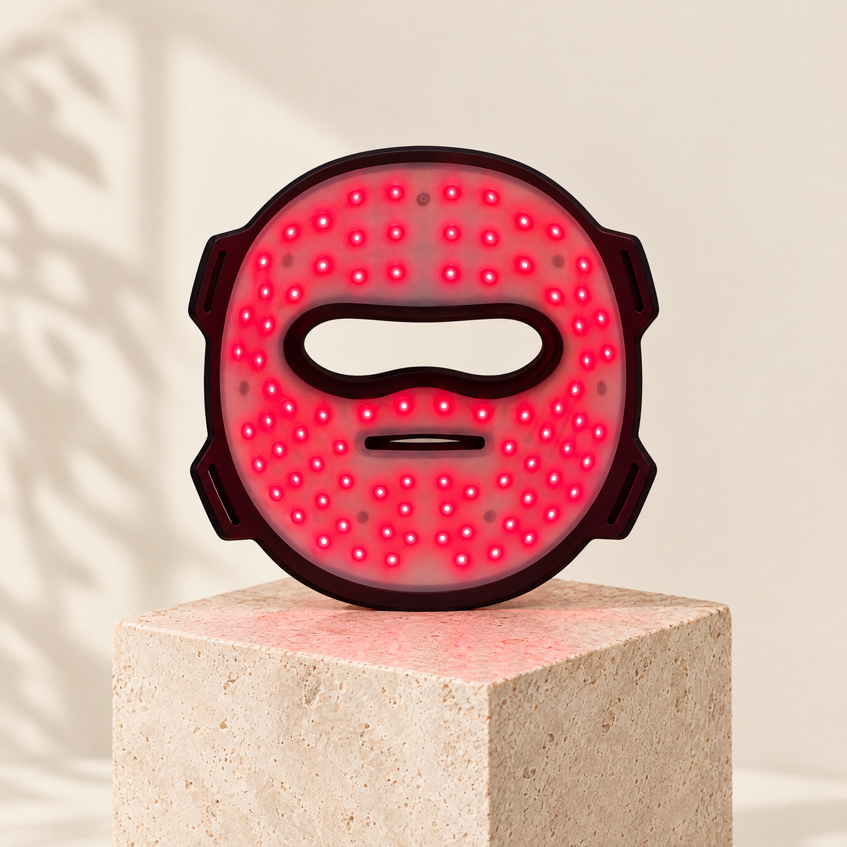 Aura Pro LED mask switched on in red light