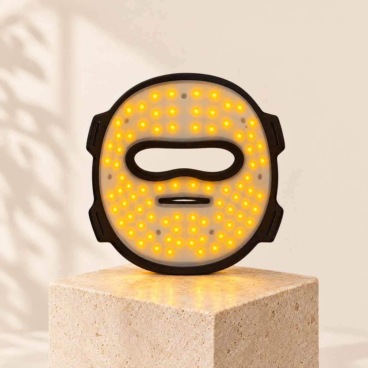 Aura Pro LED mask switched on in yellow light