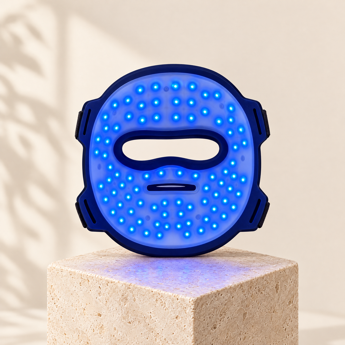 Aura Pro LED mask switched on in blue light