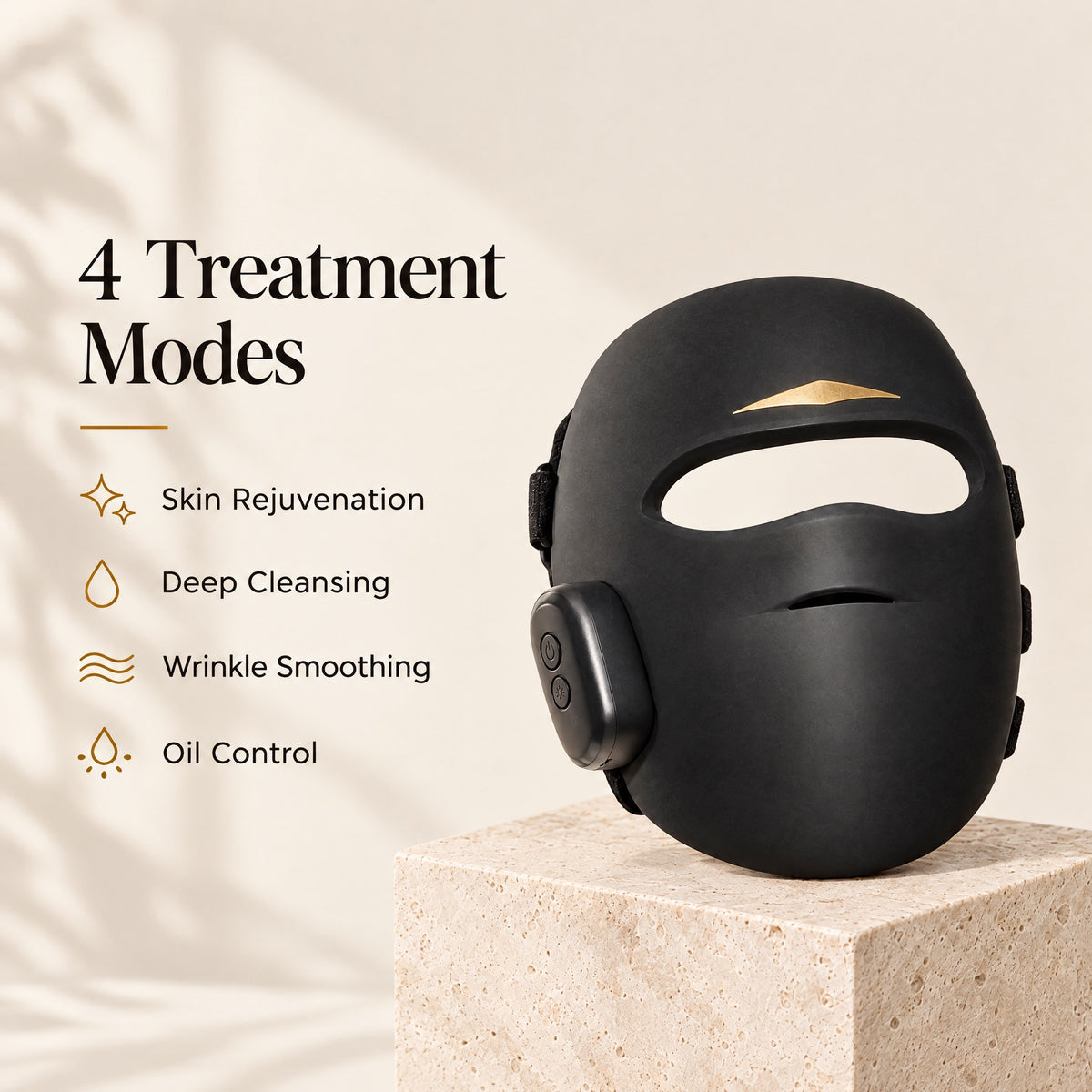 Aura Pro LED mask: 4 treatment modes - Skin Rejuvenation, Deep Cleansing, Wrinkle Smoothing, Oil Control