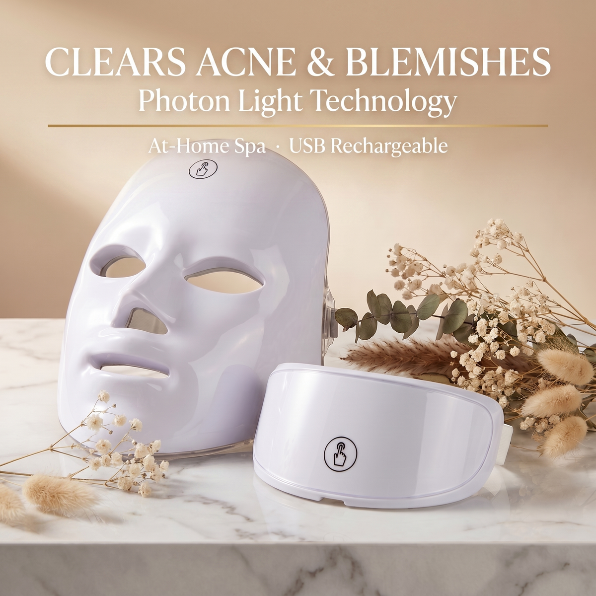 Clears Acne & Blemishes - Photon Light Technology