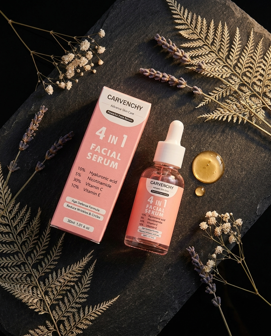 Lumen 4-in-1 Glow Serum flat lay