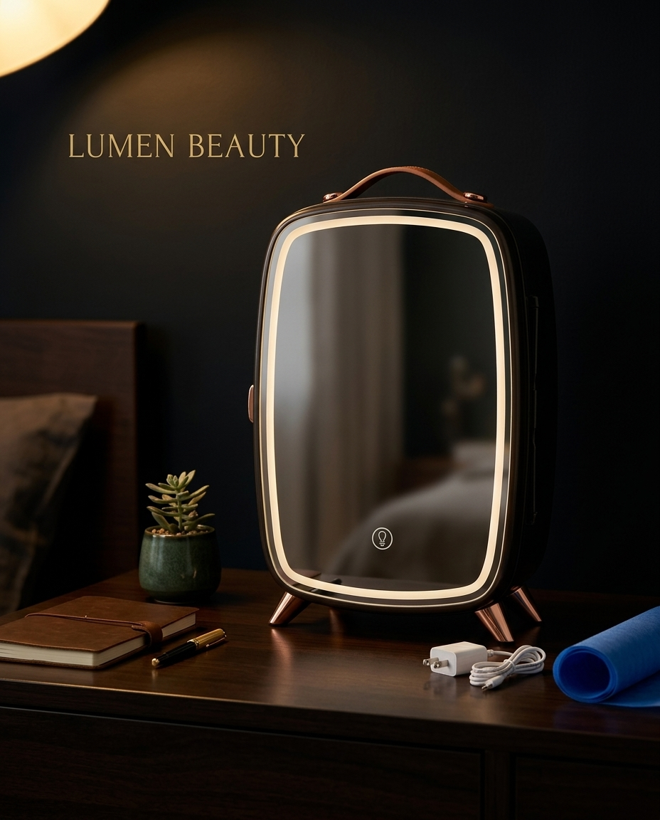 Lumen Mini Beauty Fridge lifestyle