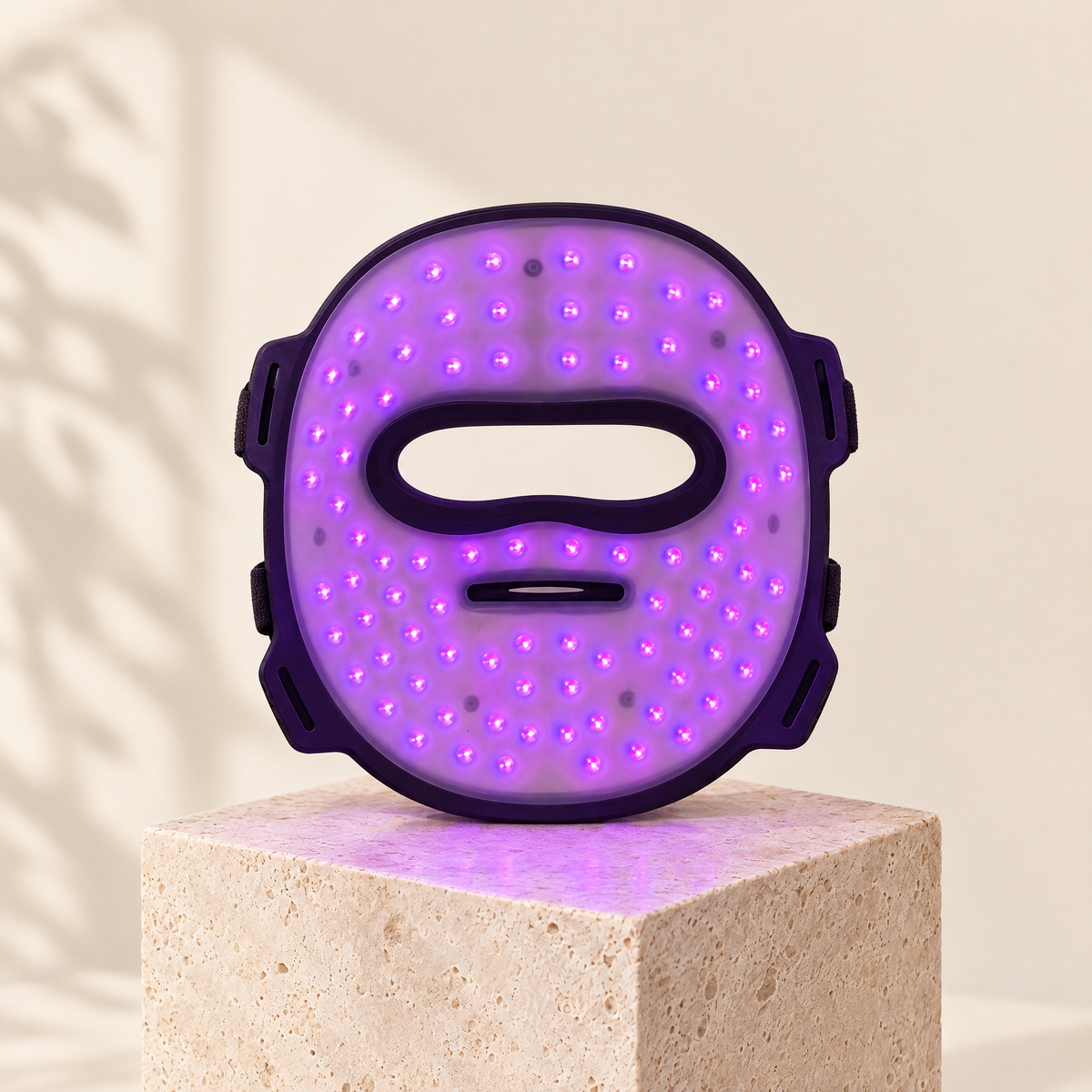 Aura Pro LED mask switched on in purple light